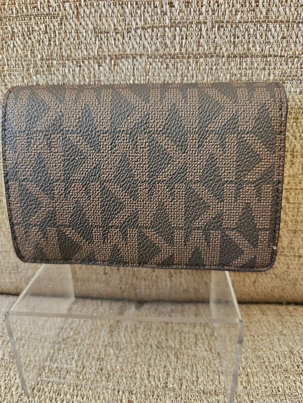 NWT Michael Kors Jet Set Brown Signature Medium Slim Bifold Wallet $98